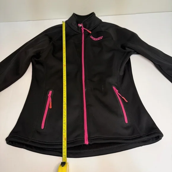 Castle X Mid Layer Jacket Womens Sz Small S Full Zip Lightweight Black Pink Snow - Picture 7 of 11